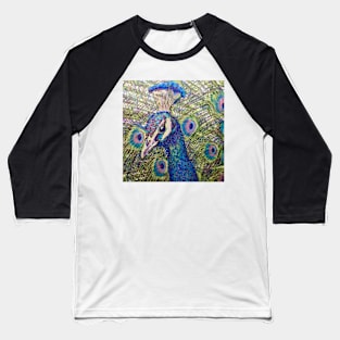 Bright Colourful Peacock Baseball T-Shirt